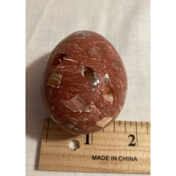 Mexican Fire Opal Egg Solid Stone Easter Egg Decor Paperweight Polished - Picture 11 of 14